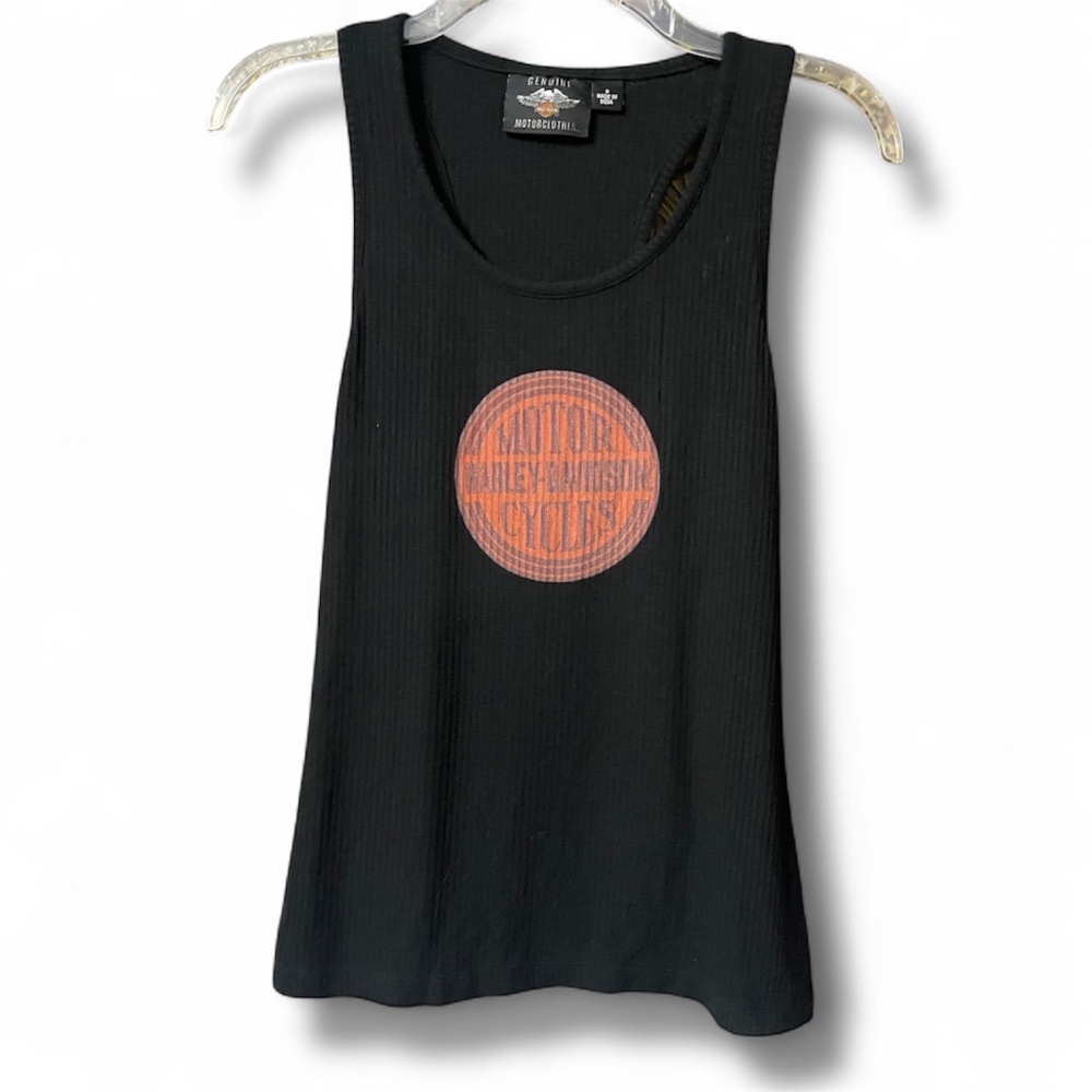 Harley-Davidson Women’s Ribbed Tank Top — Circular Graphic (Size Small)